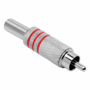 PLUG RCA METAL COM MOLA VERMELHO - PGRC0005
