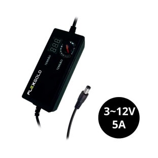 FONTE CHAVEADA FLEX GOLD AJUSTAVEL DIGITAL 3V-24V 5A PLUG P4 5,5MM X 2,5MM - FX-FT-07