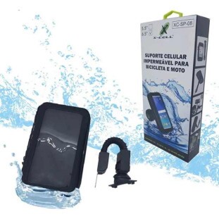 SUPORTE VEICULAR XCELL UNIVERSAL P/ BIKE/ MOTO 6.5'' IMPERMEAVEL - XC-SP-08-B