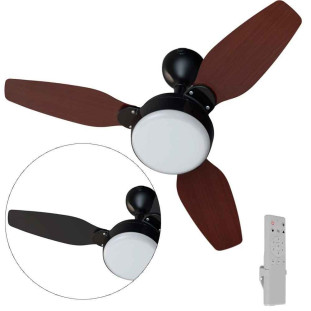 VENTILADOR DE TETO VENTISOL LEGACY LED PRETO/TABACO 3P INVERTER BIVOLT COM C/R - 11178