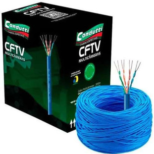 CABO MULTICAMERAS CONDUTTI 4P 24AWG CFTV AZUL C/ ANATEL (300M) - 7899658706111