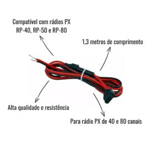CABO DE ALIMENTAÇAO AQUARIO P/ RADIO PX DE 40 E 80 CANAIS - AC-80