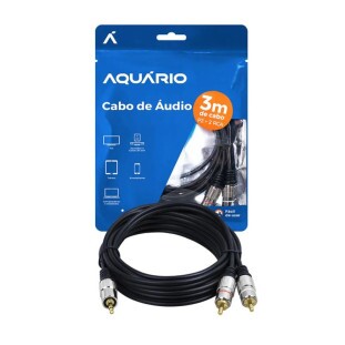 CABO P/ PERIFERICOS AQUARIO P2 STEREO X 2 RCA GOLD 3M PREMIUM - CBO-403