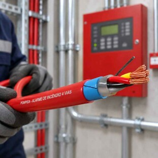CABO DE ALARME DE INCENDIO POMPEIA 4 VIAS ( 2X0,75 MM + 2X1,50 MM) BF 600V (100M) - 11.04.157.03.01