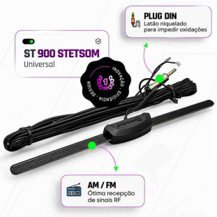 ANTENA INTERNA STETSOM DE PARA-BRISA UNIVERSAL AMPLIFICADA ST900 C/12 - 2121