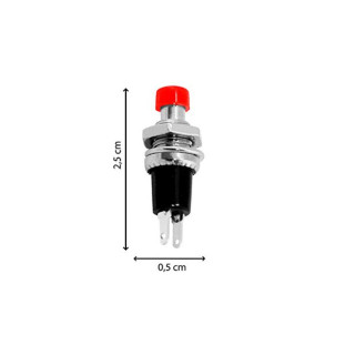 CHAVE PUSH BUTTON NA 3A VERMELHA - CHVS0015