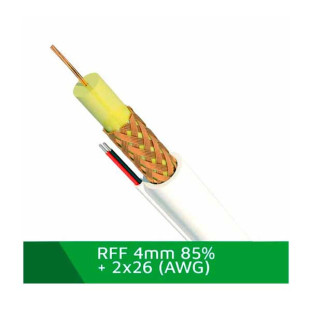 CABO COAXIAL CABLETECH RFF4MM + 2X26AWG 75R COM 85% DE MALHA BRANCO (CAIXA 100M)