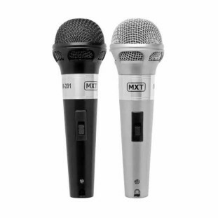 MICROFONE DINAMICO MXT PROFISSIONAL M-201 PRATA/PRETO (PAR) - 054.0001.00024