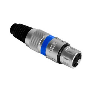 PLUG CANNON XLR CSR FEMEA PROFISSIONAL AZUL Q-33BL - 0444