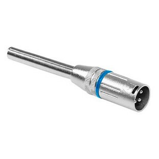 PLUG CANNON XLR CSR MACHO PROFISSIONAL AZUL COM MOLA Q8BL - 0449