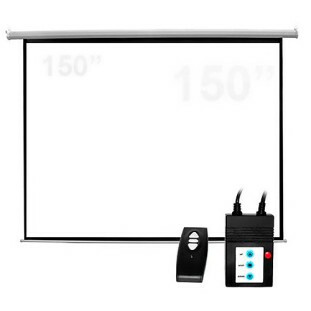 TELA DE PROJEÇAO CSR MWHITE 150'' LINHA X ACIONAMENTO ELETRICO COM CONTROLE REMOTO 220V - 31078