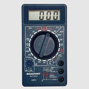 MULTIMETRO DIGITAL BRASFORT DT-830 COM SINAL SONORO DE CONTINUIDADE ''BIP'' - 8522