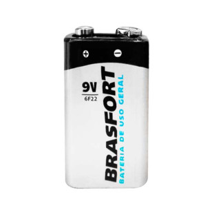 BATERIA ZINCO COMUM BRASFORT 9V 6F22 - 6312