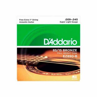 ENCORDOAMENTO PARA VIOLAO AÇO 6 CORDAS DADDARIO SUPER LIGHT .009-.045 EZ890B - 025056.1