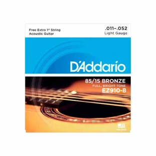 ENCORDOAMENTO PARA VIOLAO AÇO 6 CORDAS DADDARIO LIGHT .011-.052 EZ910B - 025058.1