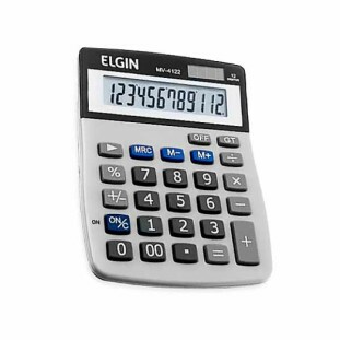 CALCULADORA DE MESA ELGIN 12 DIGITOS COM VISOR INCLINADO - MV4122