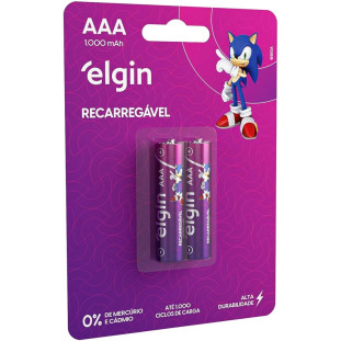 PILHA RECARREGAVEL ELGIN 1,2V AAA 1000MAH C/2 - 82170