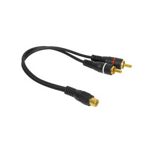 CABO Y STORM 5MM 2 RCA MACHO X 1 RCA FEMEA 20CM PRETO - CBAY0006