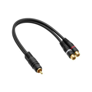 STORM CABO Y 4MM 1 RCA MACHO X 2 RCA FEMEA PLUG RETO/ RETO 20CM PRETO - CBAY0003