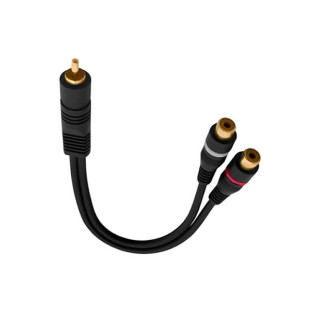 STORM CABO Y 5MM 1 RCA MACHO X 2 RCA FEMEA PLUG RETO/ RETO 20CM PRETO - CBAY0005