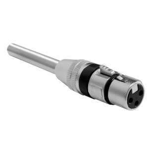 PLUG CANNON XLR FEMEA METAL ANEL PRETO COM MOLA - JCCN0014