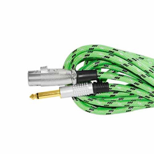 STORM CABO PARA MICROFONE TEXTIL VERDE P10 MONO X CANNON XLR FEMEA 5M - CBMC0004