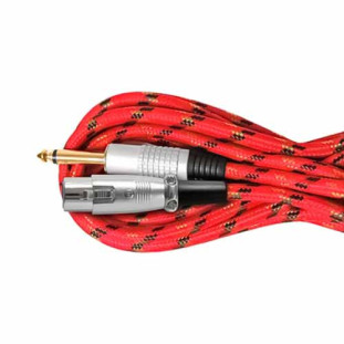 STORM CABO PARA MICROFONE TEXTIL VERM P10 MONO X CANNON XLR FEMEA 5M - CBMC0005