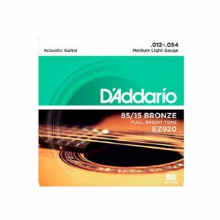 ENCORDOAMENTO PARA VIOLAO AÇO 6 CORDAS DADDARIO MEDIUM LIGHT .012-.054 EZ920 - 012288