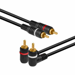 STORM CABO RCA 5MM 2+2 C/ FIO TERRA E PLUG DOURADO RETO/90G 5M PRETO - CBRC0022