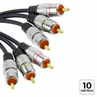 STORM CABO RCA 3+3 COM PLUGUE DE METAL 10M - CBRC0034