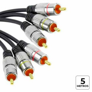 STORM CABO RCA 3+3 COM PLUGUE DE METAL 5M - CBRC0033