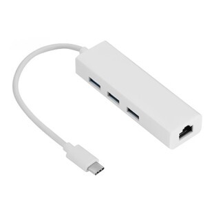CABO CONVERSOR USB-C STORM X RJ45 + HUB USB 3.0 3 PORTAS BRANCO - ADAP0055