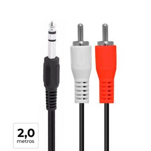 CABO PARA PERIFERICOS STORM P10 STEREO X 2 RCA NIQUEL 2M - CBRC0025