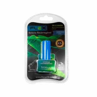 BATERIA RECARREGAVEL FLEX GOLD LITIO ION 18650 3.7V 3800MAH - FX-L18650