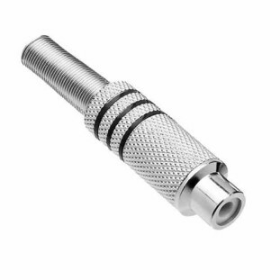 PLUG RCA FEMEA METAL COM MOLA PRETO - XDL076