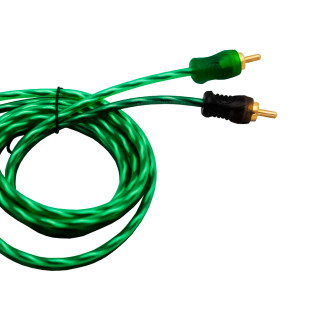 CABO RCA AUTOMOTIVO TECHNOISE SERIES 200 PRO 4MM 2+2 RETO/RETO 1M VERDE TRANSLUCIDO - 8952