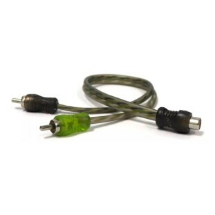 CABO Y AUTOMOTIVO TECHNOISE SERIES 200 PRO 4MM 2 RCA MACHO X 1 RCA FEMEA RETO/RETO 20CM VERDE TRANSLUCIDO - 8955
