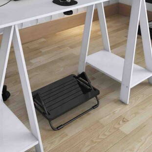 APOIO PARA OS PES MULTIVISAO ERGONOMICO EM MDF COM REGULAGEM E INCLINAÇAO PRETO -  APOIO427
