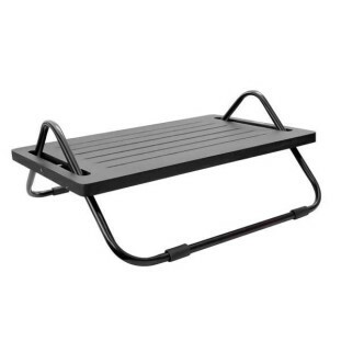 APOIO PARA OS PES MULTIVISAO ERGONOMICO EM MDF COM REGULAGEM E INCLINAÇAO PRETO -  APOIO427