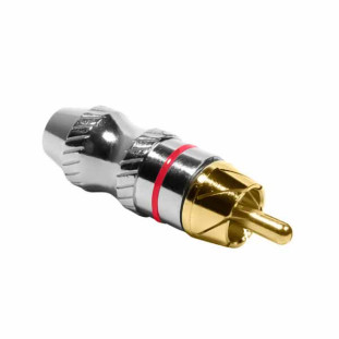 PLUG RCA PROFISSIONAL METAL 6MM COM ANEL VERMELHO - PGRC0025