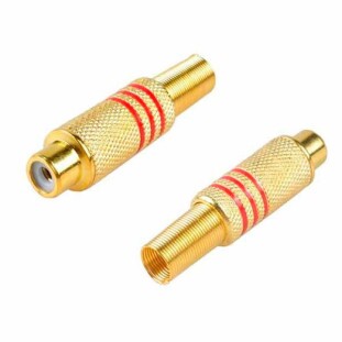PLUG RCA GOLD FEMEA COM MOLA 6/7MM VERMELHO - XDL165