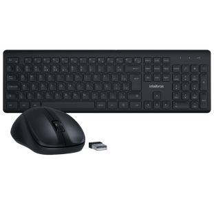 TECLADO E MOUSE SEM FIO OFFICE INTELBRAS ABNT2 107 TECLAS PRETO CSI 50 - 4294200 - FR