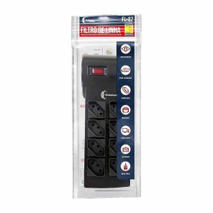 FILTRO DE LINHA C3TECH 8 TOMADAS 10A TRIPOLAR 0,75MM 1M BIVOLT FL-82BK PRETO - 315080040101