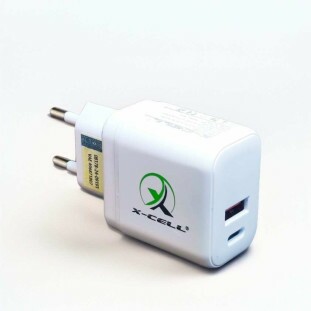 CARREGADOR TOMADA XCELL TURBO PD 40W GAN 8A 1 USB + 1 USB-C BRANCO - XC-UR-98