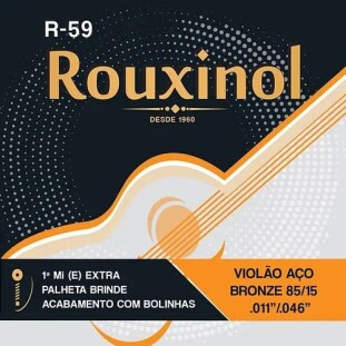 ENCORDOAMENTO PARA VIOLAO AÇO 6 CORDAS ROUXINOL BRONZE 85/15 (.011 - .046) - R59