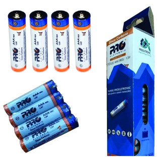 PILHA ZINCO COMUM PROELETRONIC 1,5V AAA R03 C/4 - PQPC-AAA4