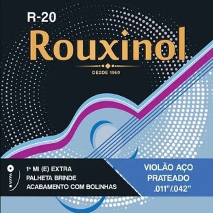 ENCORDOAMENTO PARA VIOLAO AÇO 6 CORDAS ROUXINOL INOX (.011 - .042) - R20