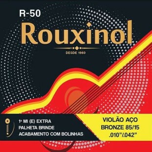 ENCORDOAMENTO PARA VIOLAO AÇO 6 CORDAS ROUXINOL BRONZE 85/15 (.010 - .042) - R50