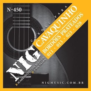 ENCORDOAMENTO PARA CAVAQUINHO NIG AÇO/METAL PRATEADO (.011 - .028) - N450