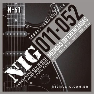 ENCORDOAMENTO PARA GUITARRA TRADICIONAL 6 CORDAS NIG (.011 - .052) - N61